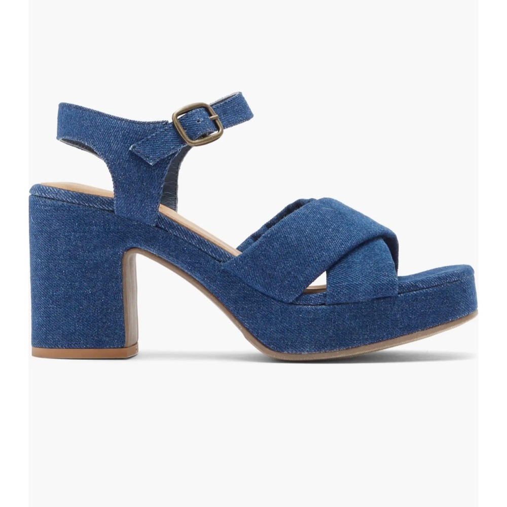 🆕 Seychelles ‘Blessing’ Denim Platform Sandals - Picture 3 of 7